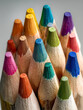 © Mikhail Vorobev - Vibrant sharpened colorful pencil tips arranged closely together showcasing texture and variety for creative artistic inspiration and design concepts