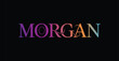 © Abrar Hussain - A colorful logo with the name Morgan on a black background