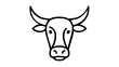 © MST JOBEDA - Minimalist bull head vector icon illustration. Line art cow face for agriculture and farming logo design. Scalable black and white steer head symbol for ranching and livestock branding.