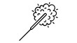 © mstsahara - Minimalist vector illustration of a burning sparkler or magic wand with a cloud-like burst, perfect for party, celebration, holiday, and festive event graphic design elements.
