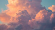 © Food Shop - Beautiful pink and purple clouds in the sky during sunset or sunrise with blue background
