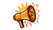 © Md Reza Uzzaman - Vibrant vector illustration of an orange and yellow megaphone bullhorn icon with dollar signs and a dynamic burst effect, symbolizing marketing strategy, sales promotion, and business advertising.