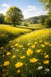 © NURIA - Paisaje bucólico de campo y flores en primavera.