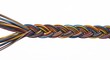 © Rajib - A vibrant tightly woven braid of multicolored wires creates a striking visual texture and pattern showcasing intricate detail