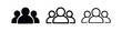 © liubomir118809 - Group of users icon set, depicting a team or community in solid black and outline styles.