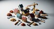 © Mohammed - Miniature houses, construction tools, and building materials representing real estate development