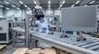 © Taylor - Machine vision camera over conveyor in automated factory line