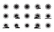© MDABDUR - Sun icons with clouds, waves and partial sun for weather.