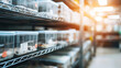 © Bonsales - Laboratory animal cages on shelves, housing research subjects for scientific study, medical development, and drug testing