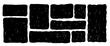 © Syuzann q - Wavy grunge rectangle frames with irregular edges. Curvy square quote borders and scalloped labels. Text boxes doodle elements, geometric speech bubbles. Vector crayon kids shapes isolated no bg.
