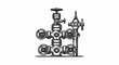 © hilih - Stylized line drawing of a complex wellhead assembly with multiple valves
