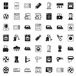 © mina - A collection of black and white icons representing various household appliances and electronics