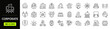 © SMUX - Corporate Web Icon Set in Linear Style. Collection of corporate business, line icons, including business strategy, office, management, workflow, buildings and more. Editable stroke