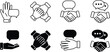 © Ariful - Set Of Handshake And Speech Bubble Icons Representing Communication And Agreement talk