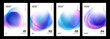 © FineVector - Abstract posters collection. Color gradient round shapes. Blurred spheres. Soft colored circles for creative graphic design. Vector illustration.