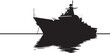 © MdSaddam - Silhouette of a modern warship at sea vector illustration with reflection