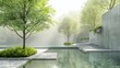 © Mane - Green trees in minimalistic eco city.