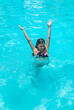 © yanadjan - kid girl swimming in pool. selective focus.