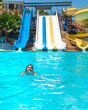 © yanadjan - kid girl swimming in pool. selective focus.