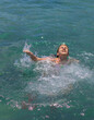 © yanadjan - man drowning in water. selective focus.
