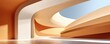 © Georgii - Abstract modern architecture with soft curved surfaces, warm tones and sunlit minimal interior