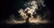 © KarpenArt Studio - Abstract swirling white smoke explosion against a dark cinematic background