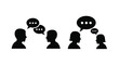 © MDFaruk - Four people in conversation depicted as a black silhouette on transparent background