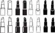 © BushraTech - Lipstick illustrations one outlined and one filled side by side