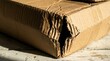 © Artzi - Damaged Cardboard Box on a Wooden Surface.