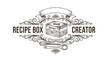 © masiku - Vintage Recipe Box Creator Logo with Engraved Details and Kitchen Utensils