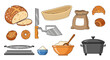 © Avra - Various baked goods and baking tools on a white background