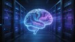 © Jonathan - Futuristic AI neural network brain hologram glowing blue digital technology concept