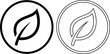 © Shafi Ullah - Eco friendly leaf icon set in circular frames representing organic products, sustainable green lifestyle, environmental protection, and natural vegan ingredients for branding.