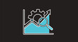 © Twwe - Analyzing Business Growth - Magnifying Glass, Gear, and Chart Icon.