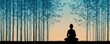 © Phanupong - buddha silhouette meditation bamboo forest sunset peaceful nature spiritual calm mindfulness serenity concept