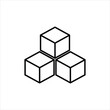 © Al Hasan - Three stacked cubes forming a pyramid shape with clean outlines on white background