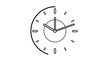 © Tajwid - Minimalist clock icon illustration showing time concept on white background