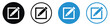 © bibin - Pencil and square document icons symbolizing edit or compose actions. Flat vector style in circular backgrounds and outlines. Versatile set for content management and application UI design.