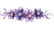 © Ardith - Ultra realistic abstract purple flowers with translucent petals, white stamens, and flowing smoke tendrils, top-down view on white background, sharp detail, concept of ethereal floral beauty