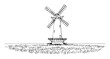 © Wieslaw - windmill in grass field vector illustration