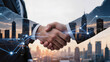 © BEOstudio - Modern Business Technology Background with Elegant Professional Silhouettes, Clean Copy Space for Success and Global Corporate Partnership Concept, Luxury Digital Connection and Teamwork