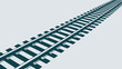 © KPMusa - A pair of railroad tracks stretching into the distance on a plain background