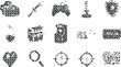 © Lonetiger - Pixelated Bitmap Halftone Dotted Dither Icon Set Vector