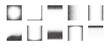 © ekaterina - Noise square texture with grain gradient background for spray stipple element. Fade geometric soft with noise pattern gradation for border shape corner. Black grunge noise with dissolve grain.