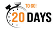 © JJMS - Time is running out twenty days remaining illustrated with a clock
