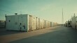 © sevector - Shipping containers house rows of large battery systems, efficiently storing and distributing power for modern utility grids, supporting renewable energy integration and reliable electricity supply