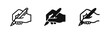 © ICONS FOR YOU - Writing hand icon set holding a pen for signature, drawing, or taking notes in multiple styles
