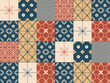© Kalimakther - A vibrant and colorful mosaic pattern composed of various geometric shapes and designs