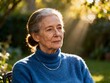© SuperStock - Elderly Woman Enjoying a Tranquil Moment in Nature - Embracing Age and Wisdom Outdoors