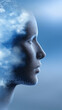 © Curioso.Photography - Human face dissolving into clouds symbolizing imagination identity and abstract transformation concept